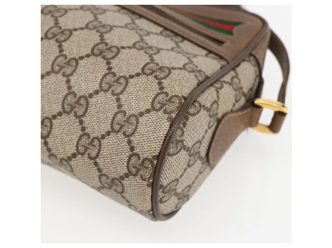 Borsa Sherry Line GG Supreme Web di GUCCI in PVC beige e oro 56 02 087 Auth BA10727 D'oro - vista 14