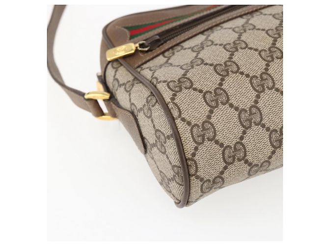 Borsa Sherry Line GG Supreme Web di GUCCI in PVC beige e oro 56 02 087 Auth BA10727 D'oro - vista 15