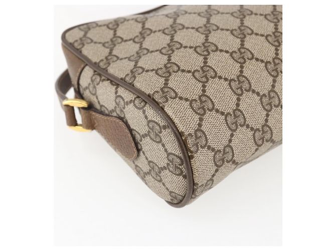 Borsa Sherry Line GG Supreme Web di GUCCI in PVC beige e oro 56 02 087 Auth BA10727 D'oro - vista 17