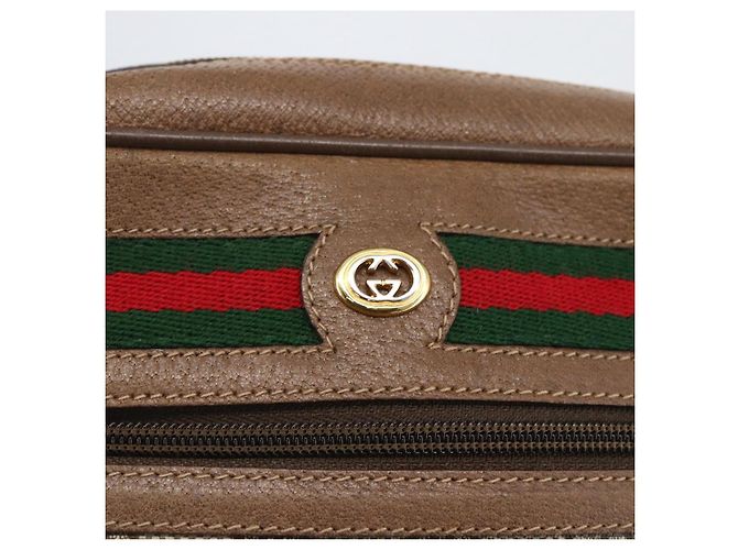 Borsa Sherry Line GG Supreme Web di GUCCI in PVC beige e oro 56 02 087 Auth BA10727 D'oro - vista 18