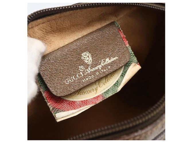 Borsa Sherry Line GG Supreme Web di GUCCI in PVC beige e oro 56 02 087 Auth BA10727 D'oro - vista 19