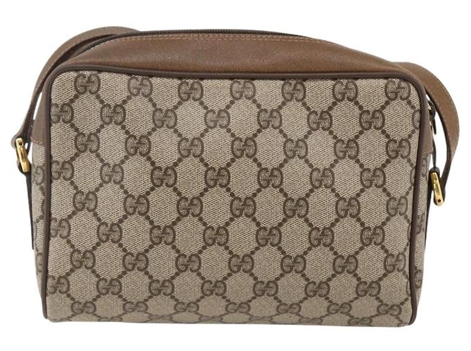 Borsa Sherry Line GG Supreme Web di GUCCI in PVC beige e oro 56 02 087 Auth BA10727 D'oro - vista 2