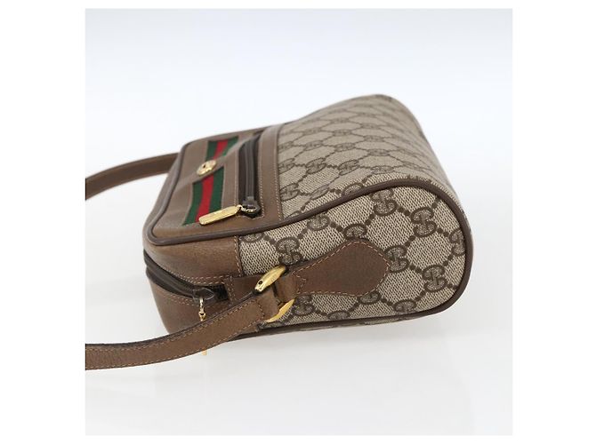 Borsa Sherry Line GG Supreme Web di GUCCI in PVC beige e oro 56 02 087 Auth BA10727 D'oro - vista 3