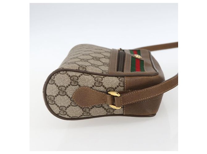 Borsa Sherry Line GG Supreme Web di GUCCI in PVC beige e oro 56 02 087 Auth BA10727 D'oro - vista 4