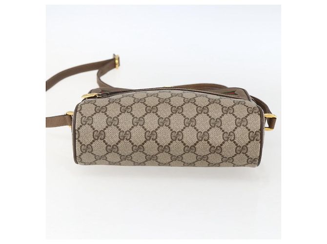 Borsa Sherry Line GG Supreme Web di GUCCI in PVC beige e oro 56 02 087 Auth BA10727 D'oro - vista 5