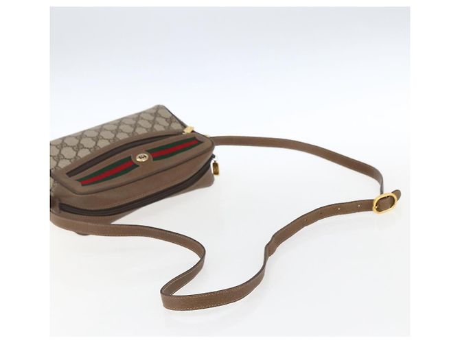 Borsa Sherry Line GG Supreme Web di GUCCI in PVC beige e oro 56 02 087 Auth BA10727 D'oro - vista 7