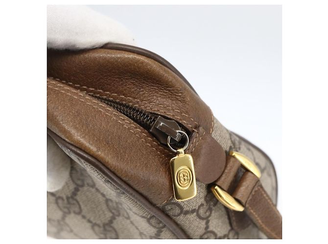 Borsa Sherry Line GG Supreme Web di GUCCI in PVC beige e oro 56 02 087 Auth BA10727 D'oro - vista 9