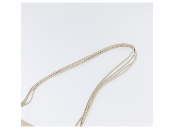 CHANEL Borsa a Spalla Matelassé in Pelle di Agnello Avorio Oro CC Auth 170897 D'oro Crudo - vista 14