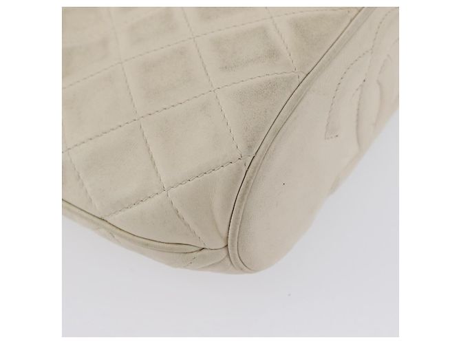 CHANEL Borsa a Spalla Matelassé in Pelle di Agnello Avorio Oro CC Auth 170897 D'oro Crudo - vista 9