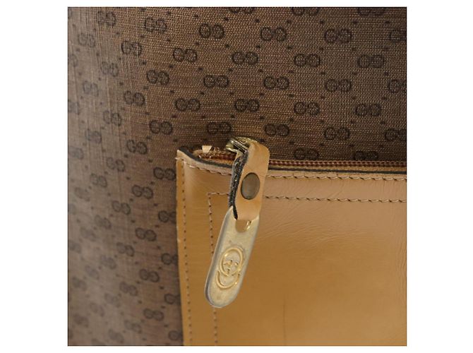 Borsa tote in PVC beige oro e rosso della linea Sherry di GUCCI Micro GG Supreme Auth ka2297 D'oro - vista 17