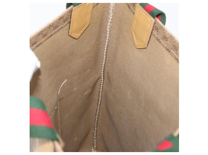Borsa tote in PVC beige oro e rosso della linea Sherry di GUCCI Micro GG Supreme Auth ka2297 D'oro - vista 19