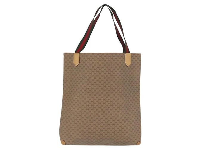 Borsa tote in PVC beige oro e rosso della linea Sherry di GUCCI Micro GG Supreme Auth ka2297 D'oro - vista 2