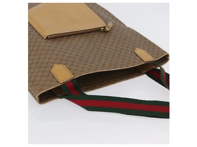 Borsa tote in PVC beige oro e rosso della linea Sherry di GUCCI Micro GG Supreme Auth ka2297 D'oro - vista 6