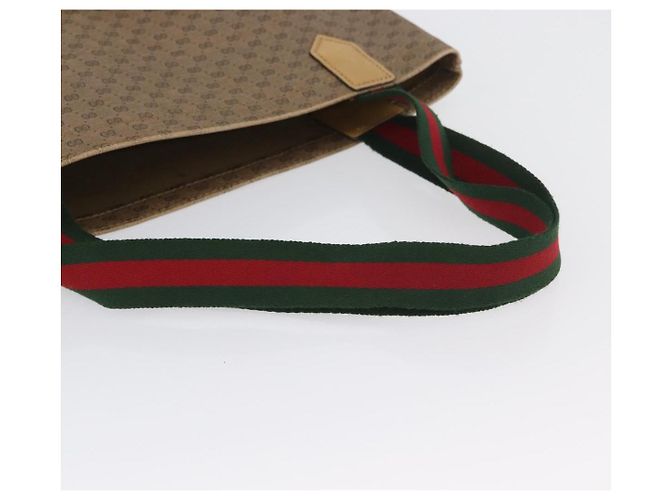 Borsa tote in PVC beige oro e rosso della linea Sherry di GUCCI Micro GG Supreme Auth ka2297 D'oro - vista 7