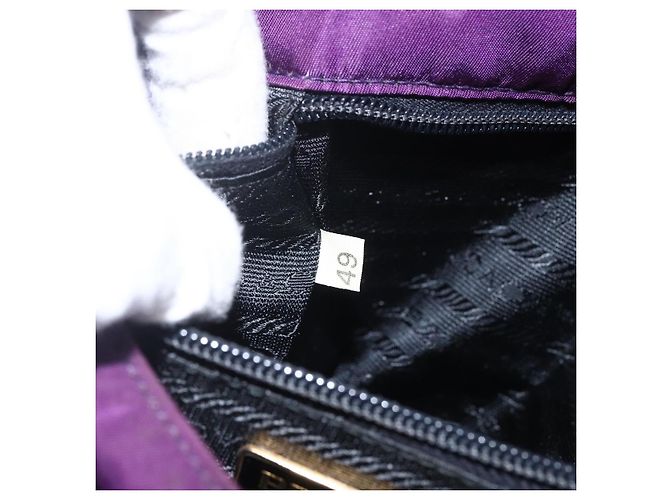 PRADA Borsa a mano in nylon viola oro Auth ti3637 D'oro Porpora - vista 12