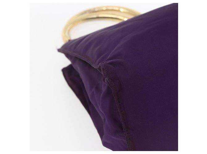 PRADA Borsa a mano in nylon viola oro Auth ti3637 D'oro Porpora - vista 14