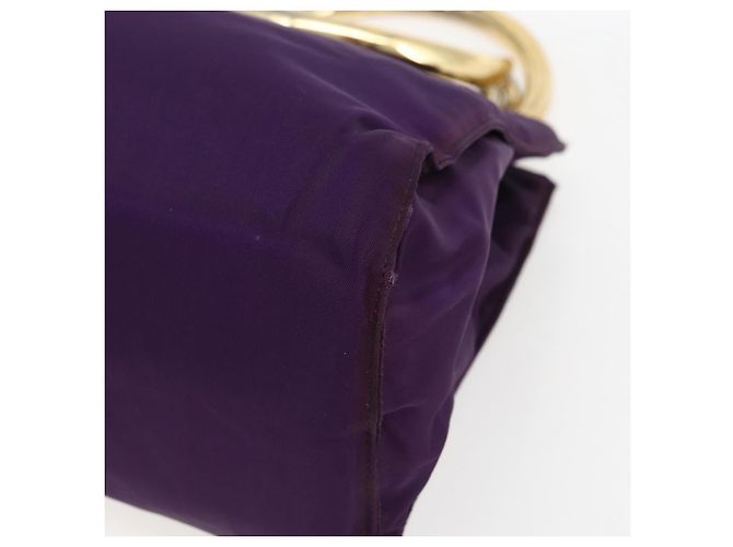 PRADA Borsa a mano in nylon viola oro Auth ti3637 D'oro Porpora - vista 15
