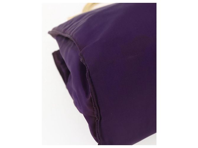 PRADA Borsa a mano in nylon viola oro Auth ti3637 D'oro Porpora - vista 16