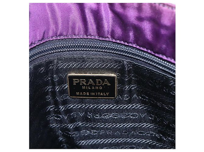 PRADA Borsa a mano in nylon viola oro Auth ti3637 D'oro Porpora - vista 17