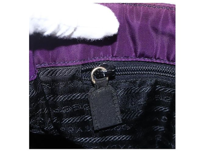 PRADA Borsa a mano in nylon viola oro Auth ti3637 D'oro Porpora - vista 20