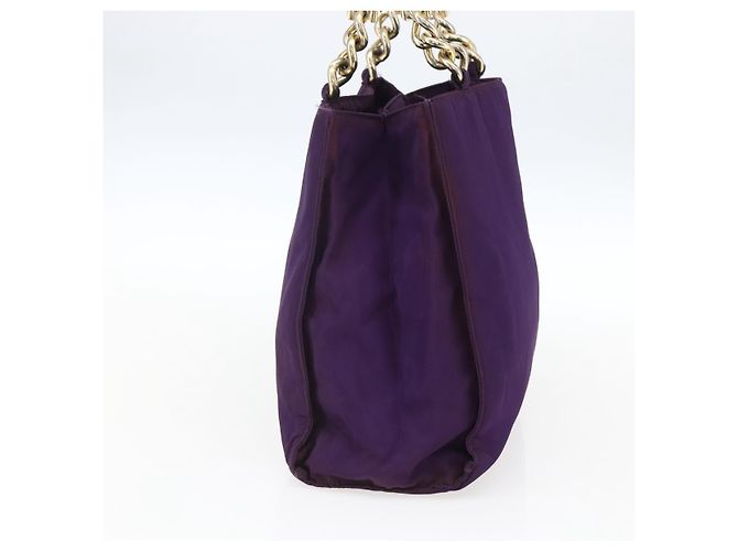 PRADA Borsa a mano in nylon viola oro Auth ti3637 D'oro Porpora - vista 3