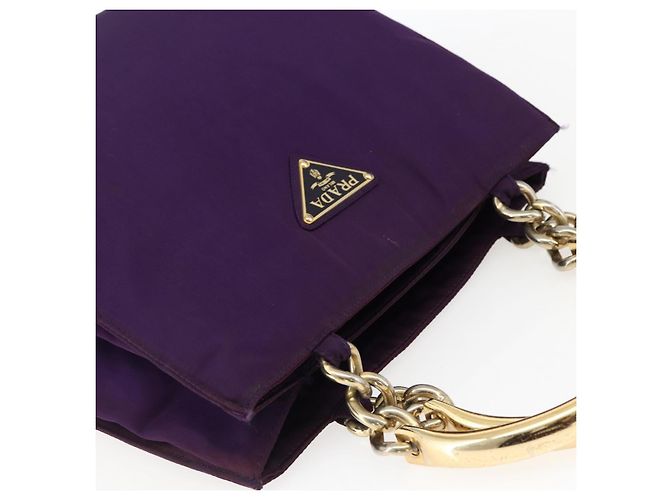 PRADA Borsa a mano in nylon viola oro Auth ti3637 D'oro Porpora - vista 6