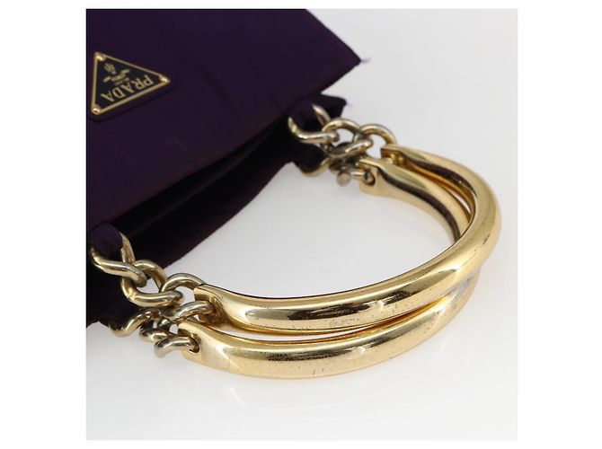 PRADA Borsa a mano in nylon viola oro Auth ti3637 D'oro Porpora - vista 7