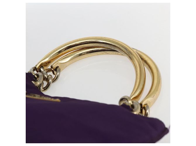 PRADA Borsa a mano in nylon viola oro Auth ti3637 D'oro Porpora - vista 8