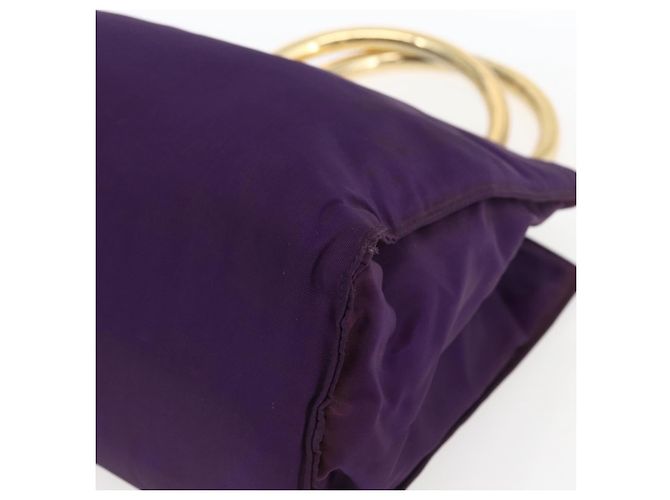 PRADA Borsa a mano in nylon viola oro Auth ti3637 D'oro Porpora - vista 9