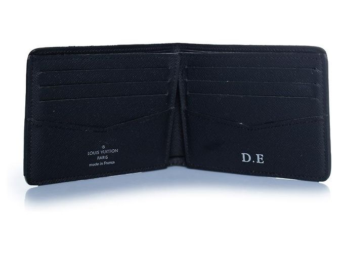 Billetera de cuero graneado negro Louis Vuitton con LV - vista 3