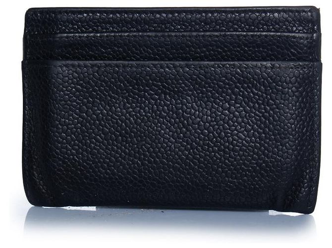 Chanel, porte-cartes en cuir noir grainé - vue 2