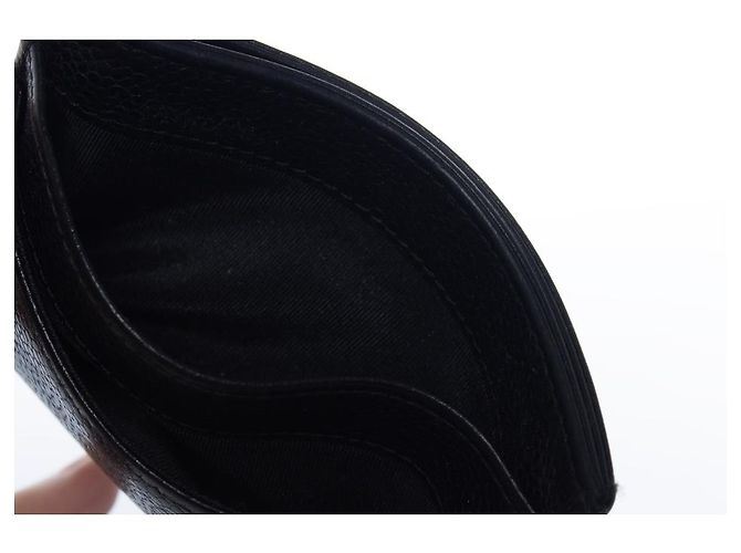 Chanel, porte-cartes en cuir noir grainé - vue 4
