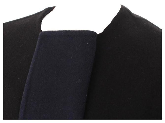 Cappotto Hermès in lana blu navy - vista 2