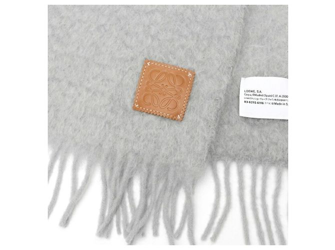 Sciarpa in Mohair e Lana Loewe Anagram Grigio - vista 3