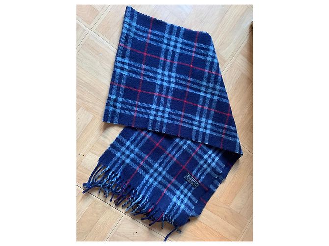 Sciarpa Burberry a quadri in lana di agnello Rosso Blu chiaro Blu scuro - vista 2