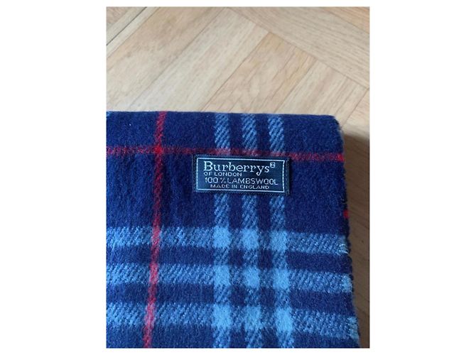 Sciarpa Burberry a quadri in lana di agnello Rosso Blu chiaro Blu scuro - vista 4