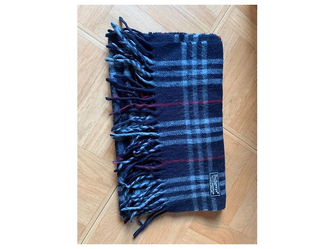 Sciarpa di Lana a Quadri Burberry Rosso Blu chiaro Blu scuro - vista 2