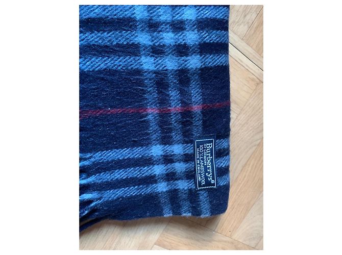 Sciarpa di Lana a Quadri Burberry Rosso Blu chiaro Blu scuro - vista 3