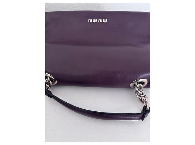 Borsa in pelle Miu Miu viola Porpora - vista 7