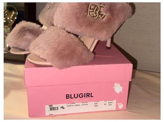 Sandali Blugirl Blumarine Rosa in Pelliccia Sintetica - vista 14