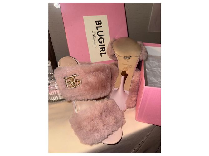 Sandali Blugirl Blumarine Rosa in Pelliccia Sintetica - vista 2