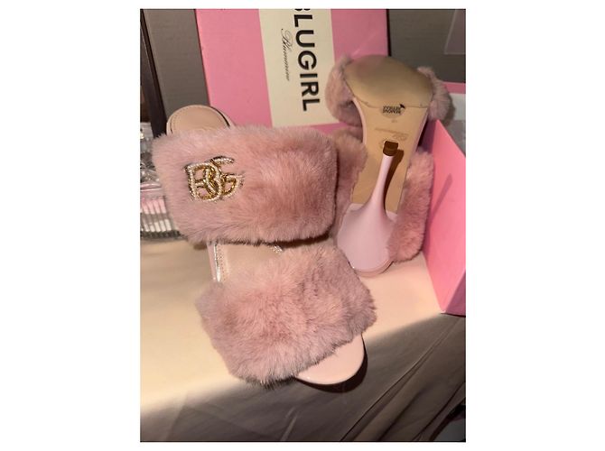Sandali Blugirl Blumarine Rosa in Pelliccia Sintetica - vista 3