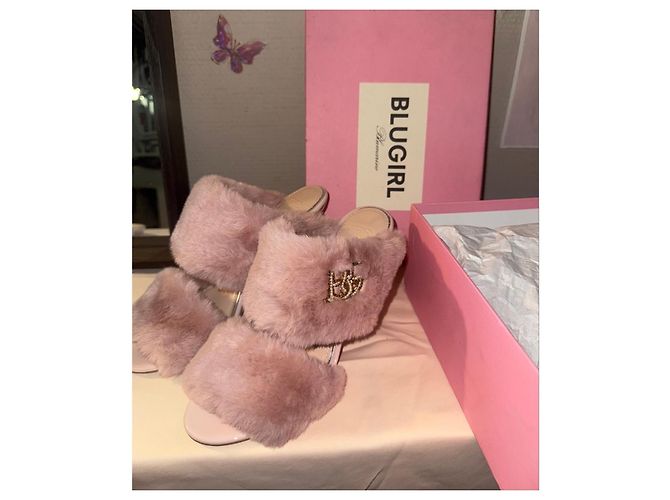 Sandali Blugirl Blumarine Rosa in Pelliccia Sintetica - vista 6