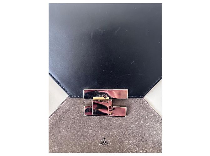 Autre Marque Borsa in pelle e camoscio Damelier London Nero Bianco Grigio - vista 9