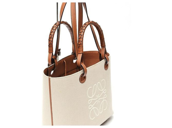 Borsa Tote Piccola Anagram Loewe Beige - vista 2
