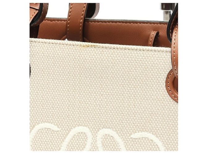 Borsa Tote Piccola Anagram Loewe Beige - vista 4