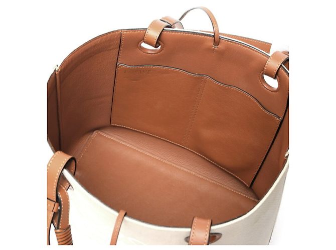 Borsa Tote Piccola Anagram Loewe Beige - vista 9