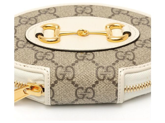 Monedero Gucci Horsebit 1955 Blanco Beige - vista 3