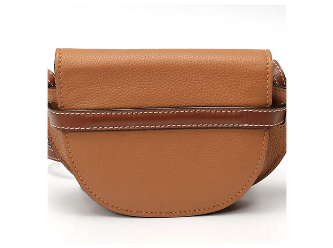 Borsa a Spalla Loewe Gate Mini in Pelle Marrone - vista 3