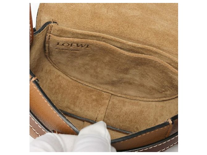 Borsa a Spalla Loewe Gate Mini in Pelle Marrone - vista 6